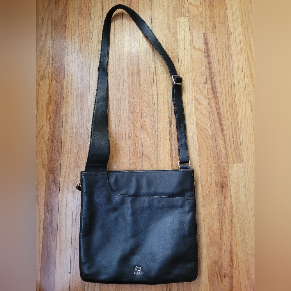 Radley London Black Leather-Style Messenger Bag for Women